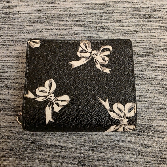 Coach Black Wallet with White Bow Accents - Picture 2 of 8